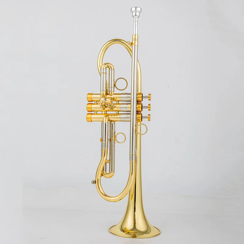 Advanced Custom Professional Trumpet Bb Tune Brass Gold Plated Surface Professional Music Instruments With Case Advanced Custom