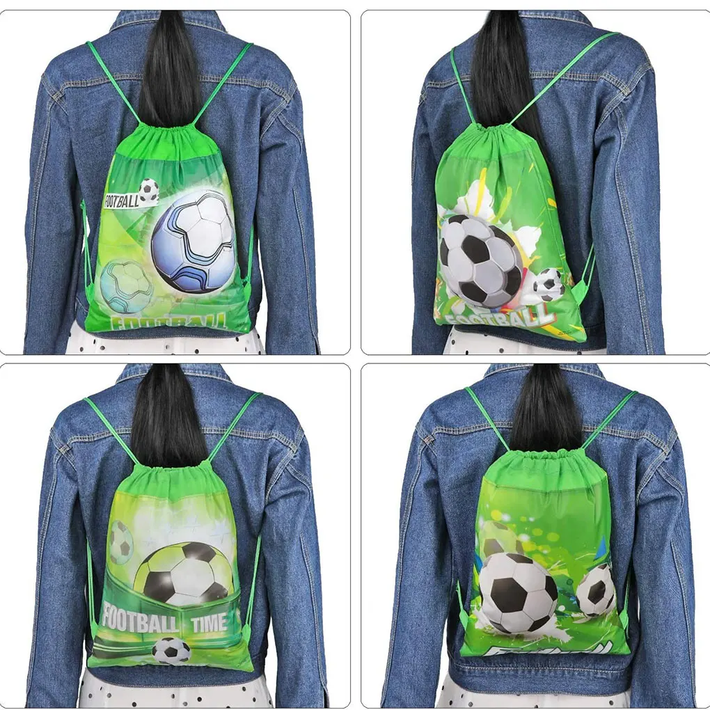 3 Pieces Children Soccer Bag Drawstring Party Sports Storage Carry Football Backpack Ball Holder Fitness Organizing