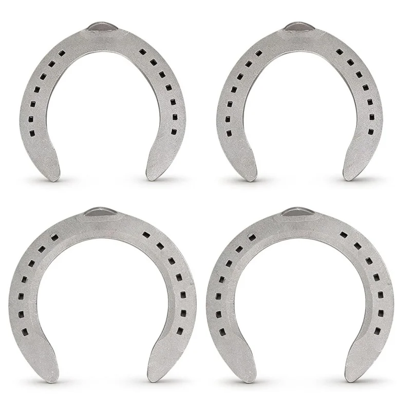 4 PCS Aluminum Alloy Horse Shoes Horse Riding Tool Kit for Horseshoe Palms Horse Riding Tool Equipment Accessories for Outdoor