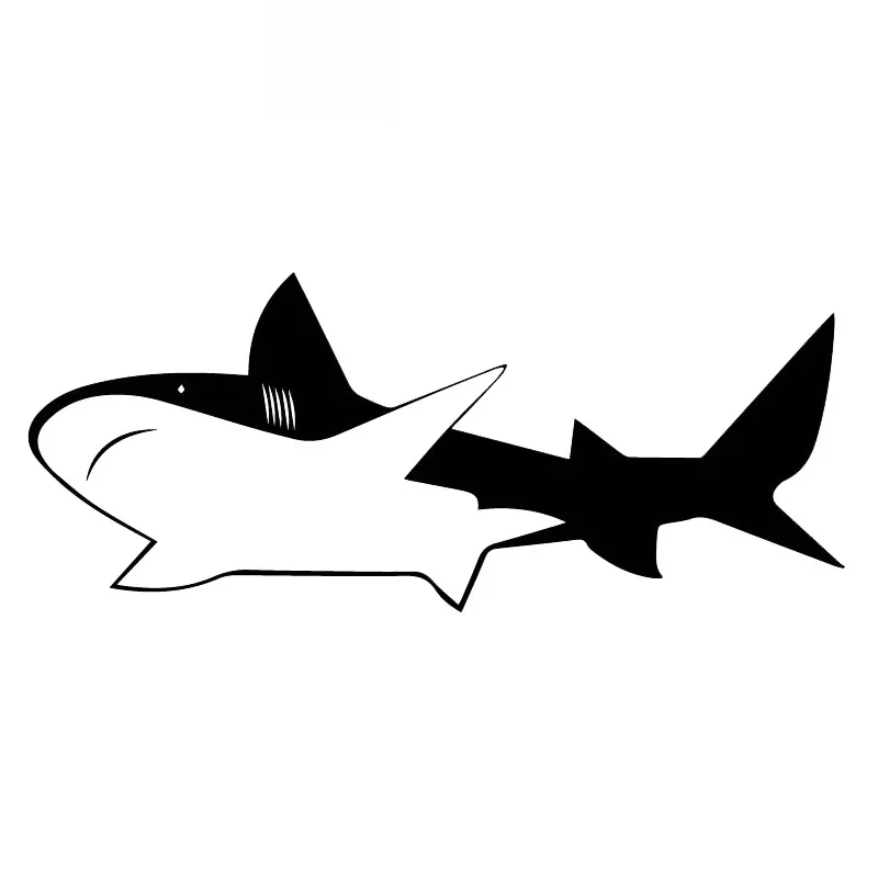

Personalized Shark Pattern High Quality Car Sticker Car Window Decoration Fashion Pvc Waterproof Decal Black/white, 19cm*8cm