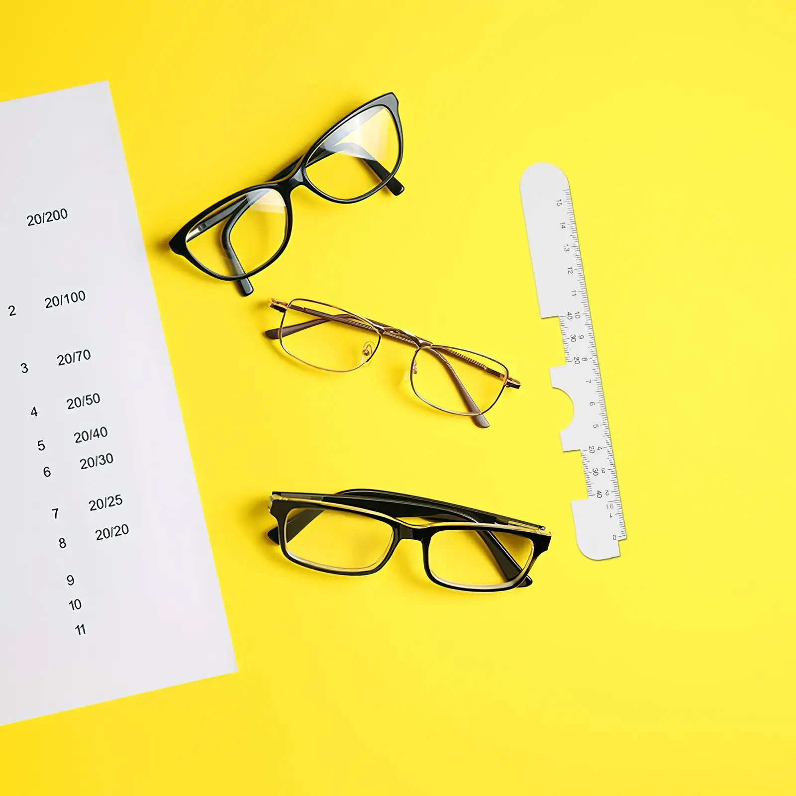 3 Pcs PD Ruler Pupil Distance Measurement Tool Plastic Pupillary Scale Eyeglass Fitting Accessories Accurate Meter