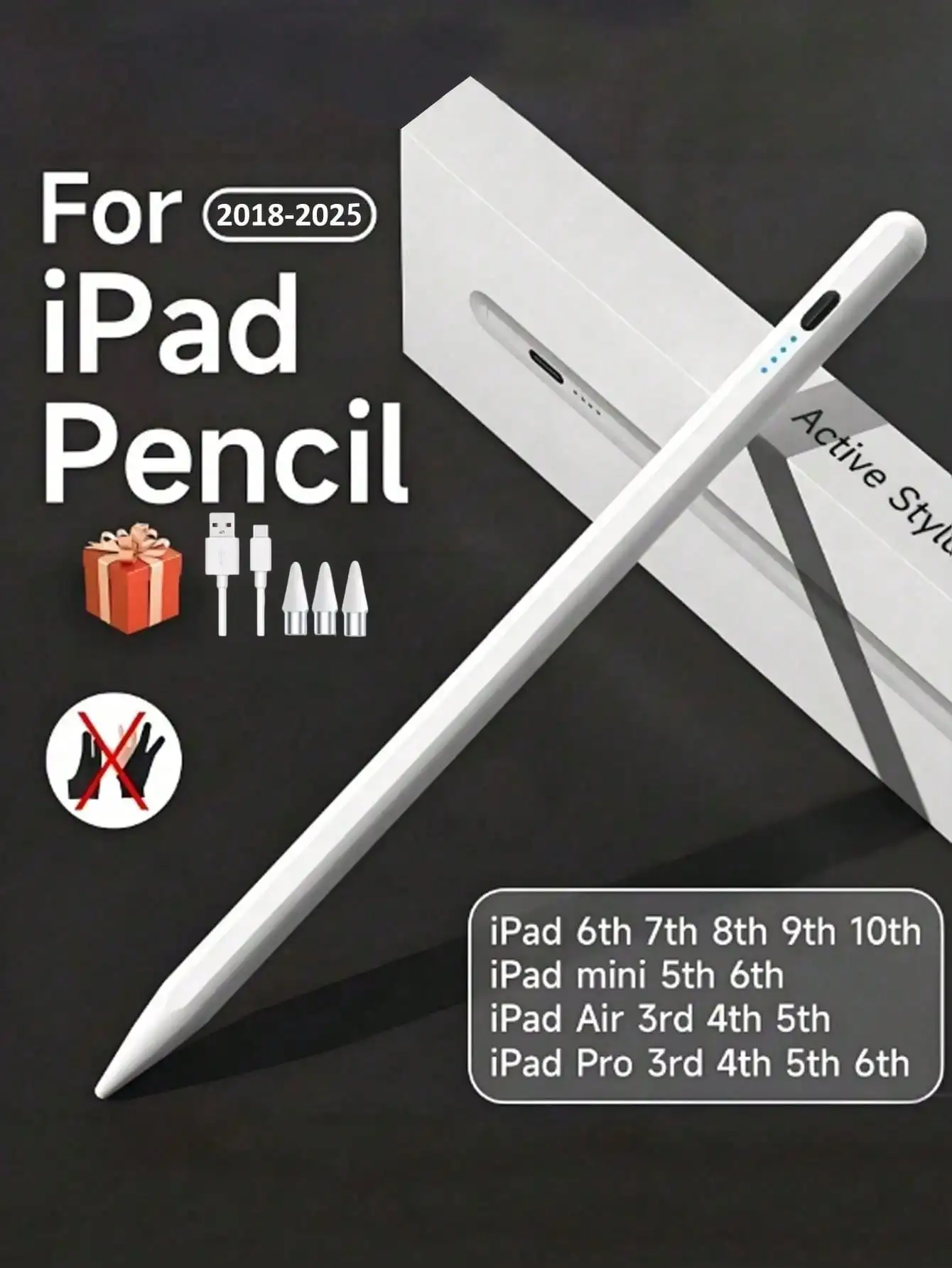 IPad Capacitive Pen Compatible With Apple Pencil 1/2 IPad Pen To Prevent Accidental Touch, Multi-Color Color With Magnetic Sucti