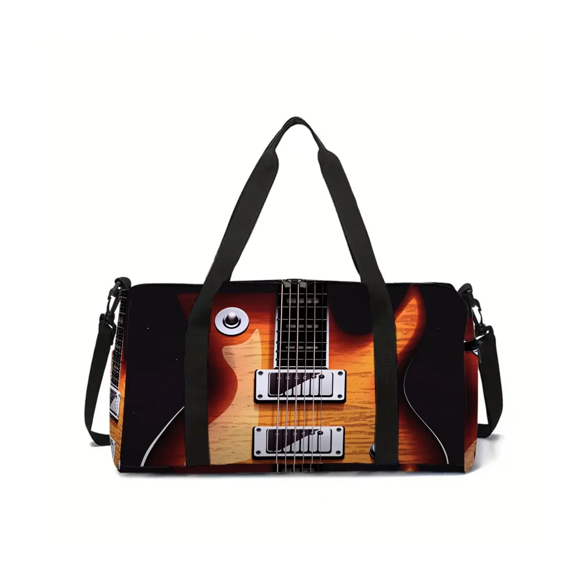 

Guitar Print 2D Flat Cartoon School Travel Bag Large Capacity Zipper Luggage Bag Best Gift for Boys Girls Fashion Style