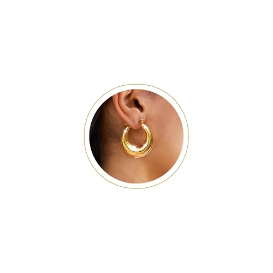 

Chunky for Women, 14k Plated Triple Hypoallergenic Trendy Chunky s Dainty Jewelry Gifts for Women