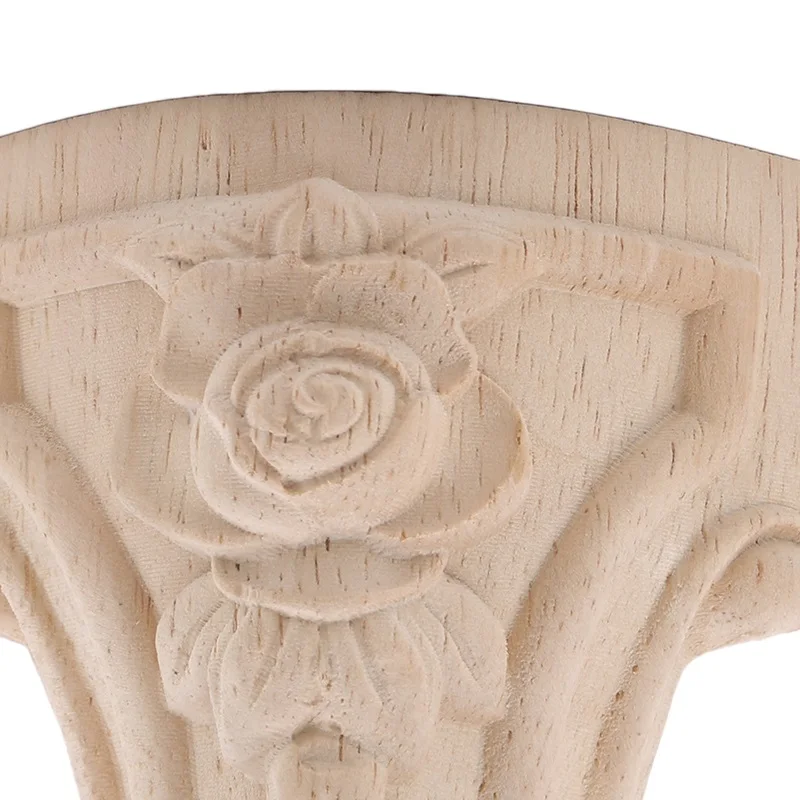1PC 10x5.5cm European Style Solid Wood Carved Furniture Foot Legs TV Cabinet Seat Feets High Quality Small Fresh Supplies