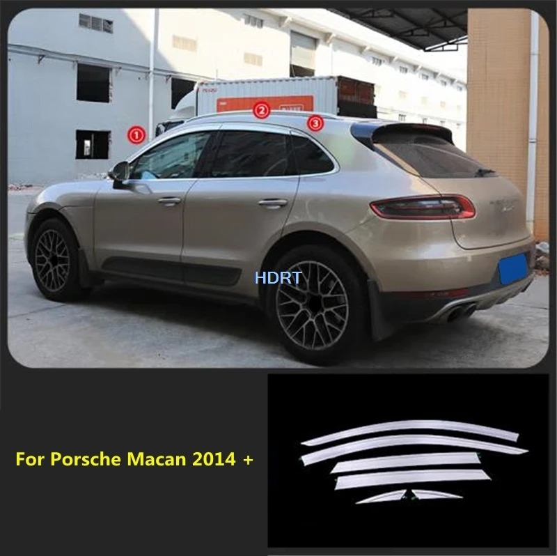 Fit For Porsche Macan 2014 + Car Style Window Visor Deflector Sun Rain Guard Smoke Wind Vent Awning Shelter Weather Shield Cover