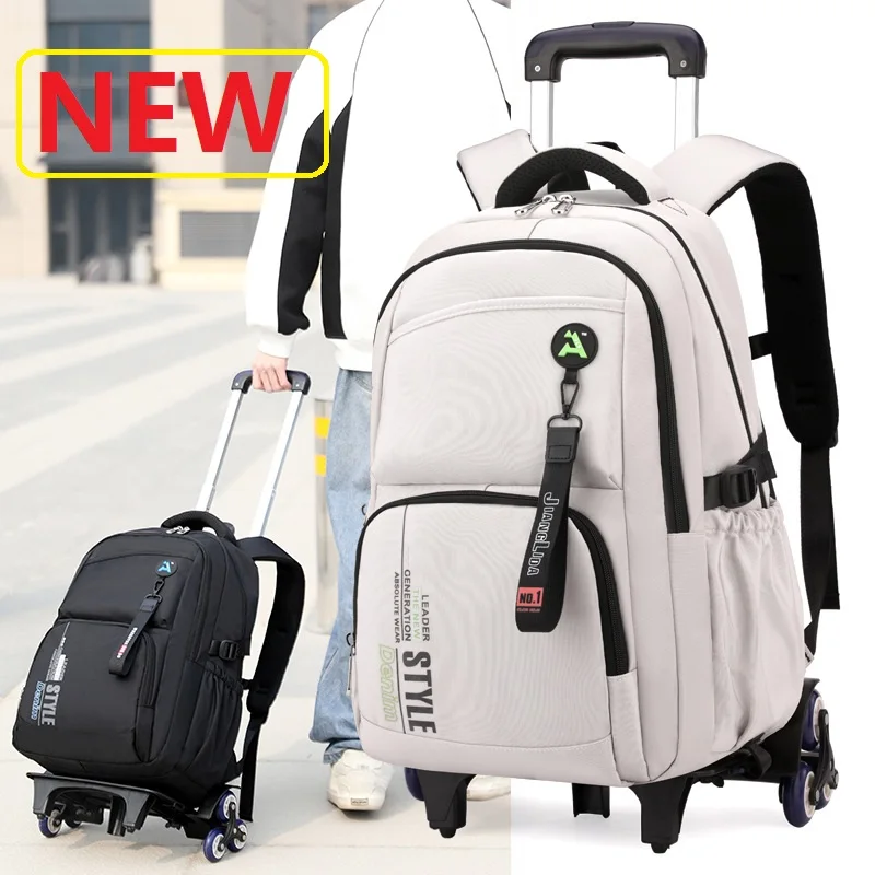 

Rolling Backpack Kids Mochila Escolar Niña Wheeled Mochilas De Colegio School Book Bag with Wheels Plecak Męski Boys Zaino Uomo