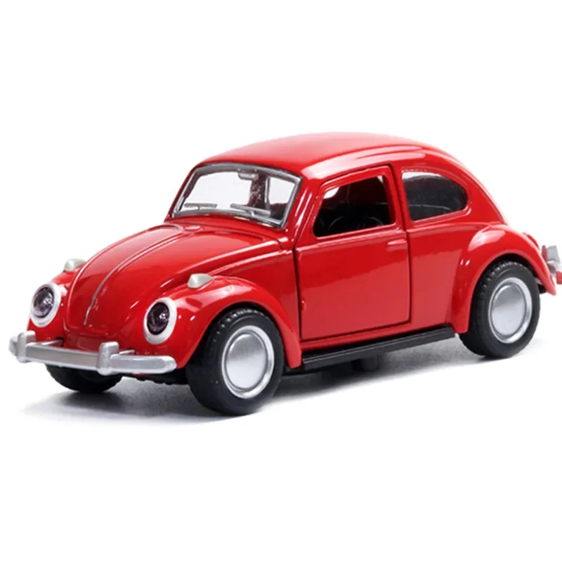 1:36 Volkswagen Beetle Auto in lega classica Pressofuso in lega di metallo Auto giocattolo Tirare indietro l'auto come regalo per i bambini A136