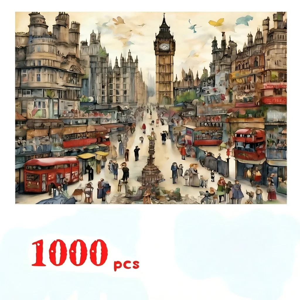 Home Decor London - Quebra-Cabeça Artístico de Cidades (500-2000 Peças):