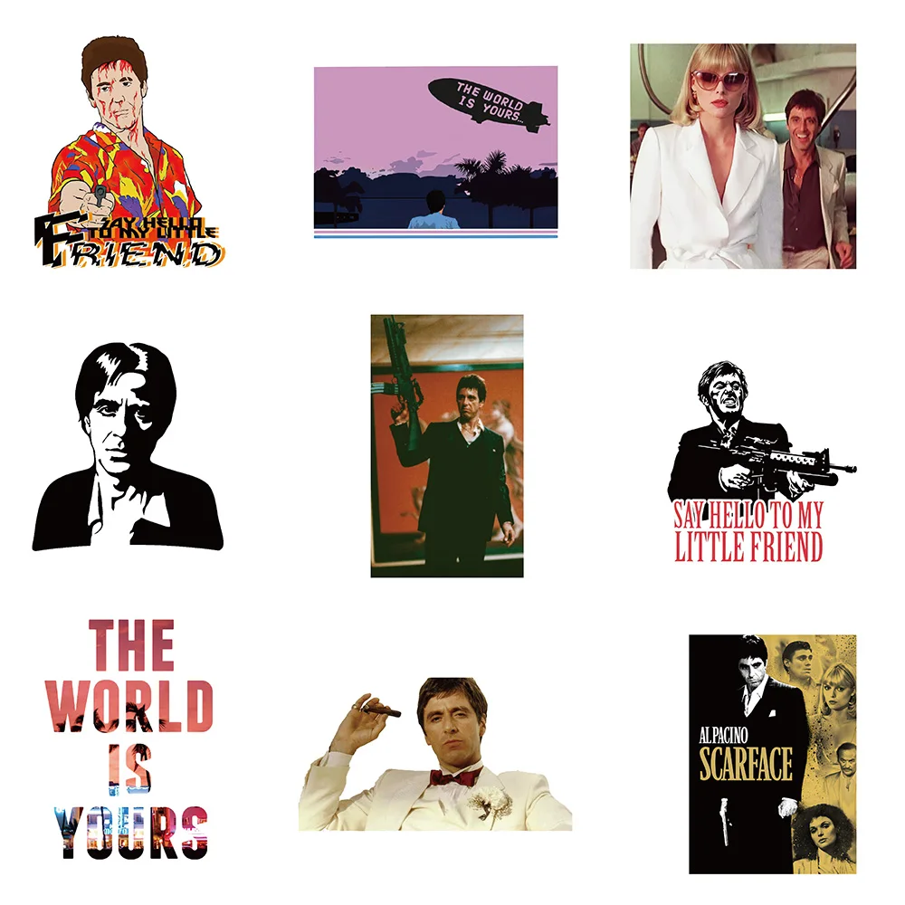 10/30/50pcs Classic Movie Scarface Stickers Cool Graffiti Motorcycle Laptop Skateboard Waterproof PVC DIY Sticker Decal Toy Gift