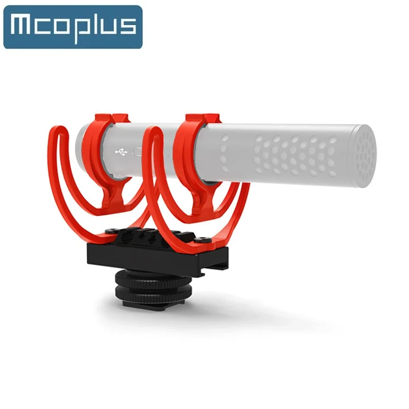 Mcoplus 콜드 슈 마이크 클립 삼각대 마운트 스탠드 충격 방지 어댑터, 로드 비디오 마이크로 비디오 Go II GOII NTG BOYA BY-MM1