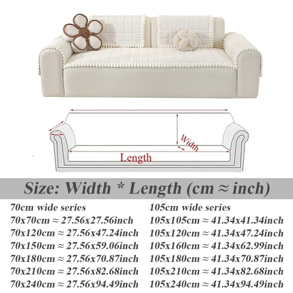1PC Thicken Sofa Cover Anti Slip Resistant Slipcover Seat European One-piece Couch Cover Sofa Towel for Living Room All Seasons