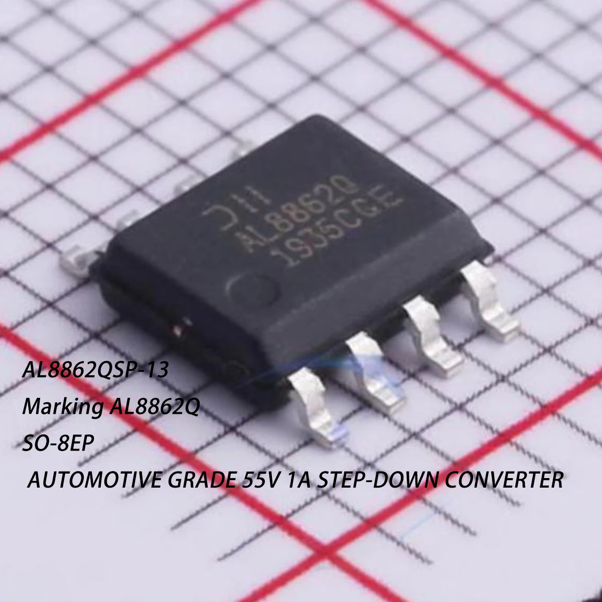 

10 шт. AL8862QSP-13 (маркировка AL8862Q) SOIC-8 SO-8EP НОВЫЙ Оригинальный АВТОМОБИЛЬНЫЙ понижающий преобразователь 55В 1А, чип IC, драйвер светодиодов PWM 1МГц