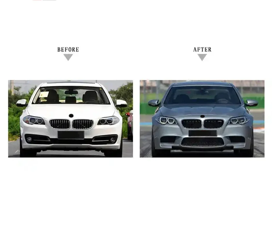 Auto modifiziertes M5-Stil-Bodykit für 5er-Serie 2010–2017 F10 PP-Stoßstangen-Bodykits, Motorhaube, Kotflügel, Seitenschweller und Auspuffrohr