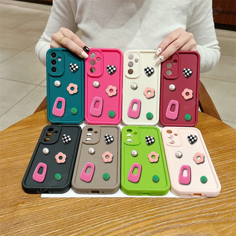 תיק סיליקון 3d חמוד קישוט עבור samsung s24 אולטרה 5g s23 Fe s22 פלוס s21 + s20fe