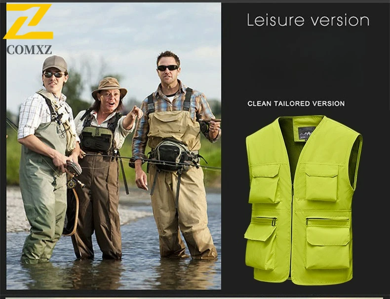 Multi-color Fishing Vest Men's 2025 Autumn New Camping Sleeveless Tools Vests Men Outdoor Travel Hunting V-neck Jacket Waistcoat