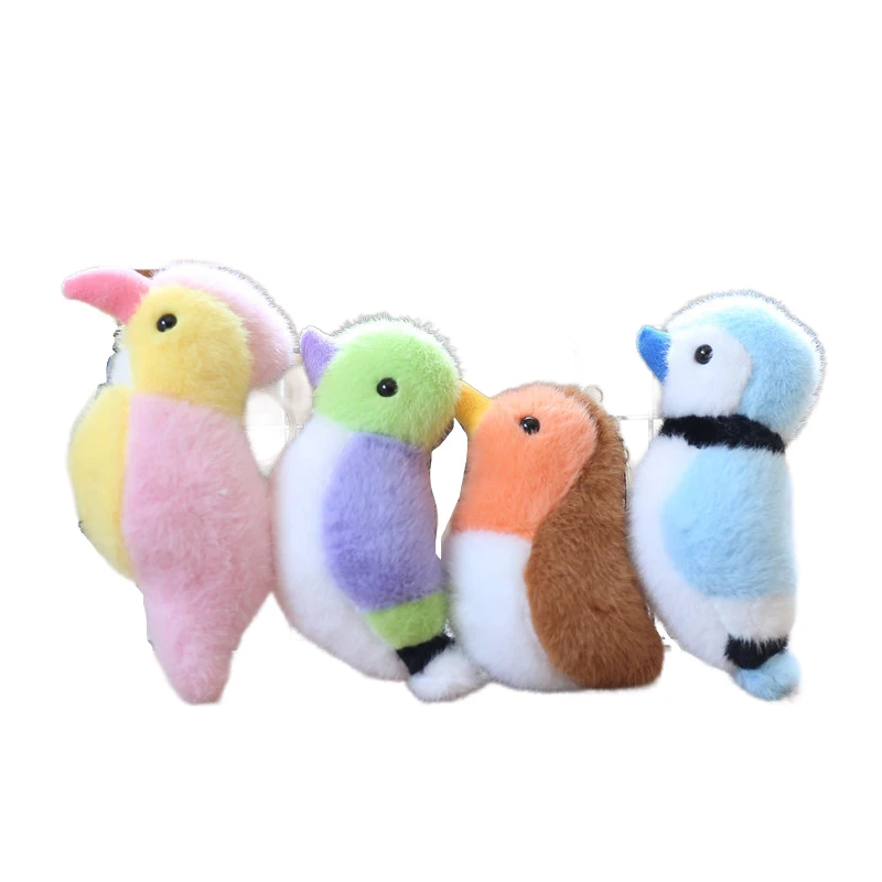 1PC Cute Simulation Parrot Toucan Plush Doll Toy Key Chain Pendant Backpack Hangings Ornaments Gifts