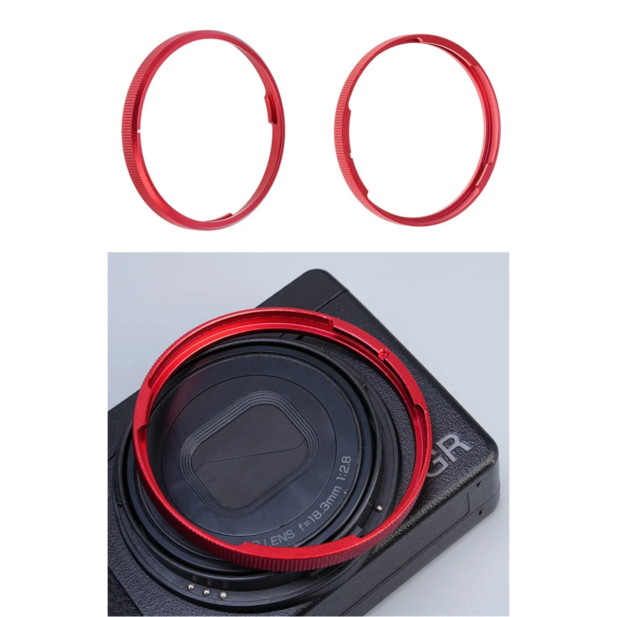 

TCE Camera Lens Ring for III GR3X/GR3 HDF Camera Aluminum Alloy Lens Decoration Ring Cap Gray