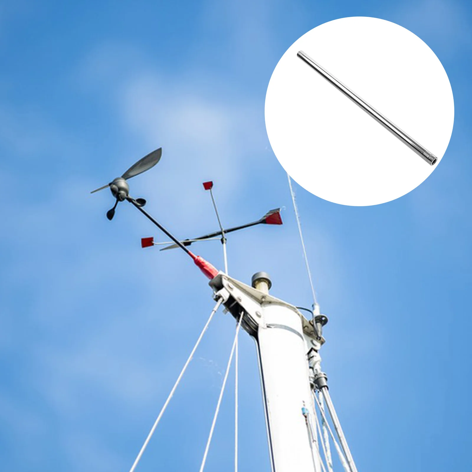 

Stainless Steel Telescoping Rod Wind Vane Parts Roof Antenna Mount Silver Pole Weather Vane Accessories