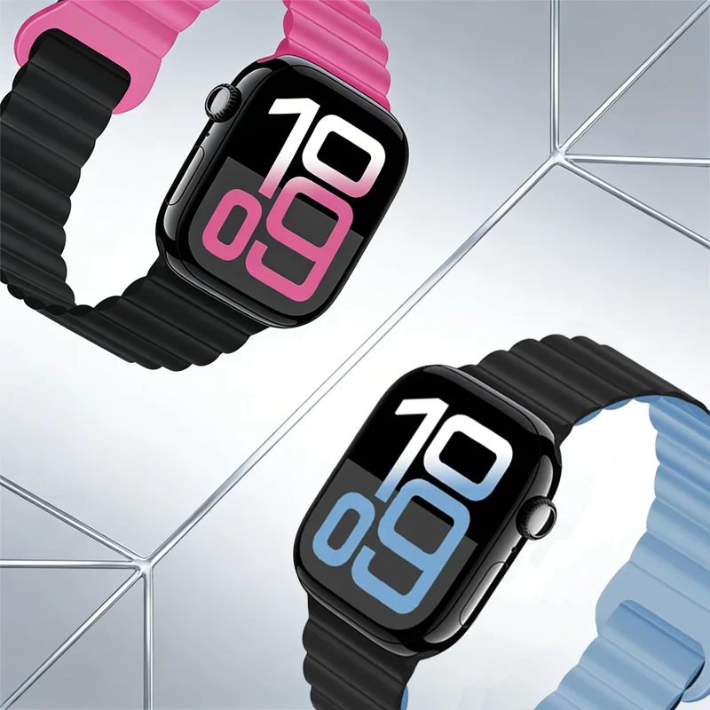 Sport-Silikon-Magnetarmband für Apple Watch Ultra 3/2 49 mm 11 10 46 mm 42 mm Armband iWatch 9 8 7 6 5 4 SE 45 mm 44 mm 41 mm 40 mm