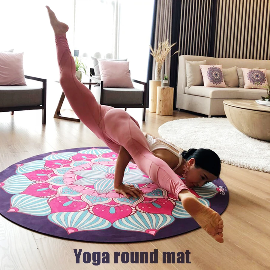 

Yoga Round Mat Suede Natural Rubber Mandala Yoga Mat Female Specific Circular Air Meditation