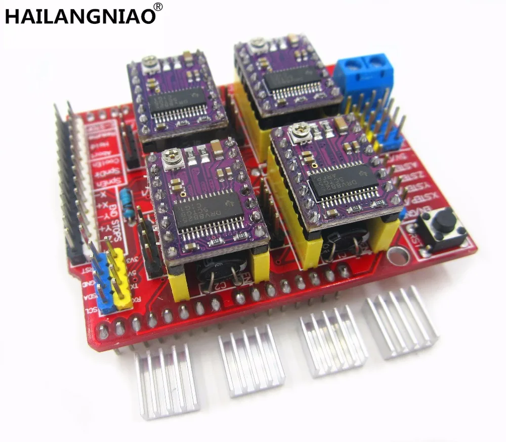 Nueva nueva máquina de grabado cnc shield v3/impresora 3D/ + 4 Uds. Placa de expansión del controlador DRV8825