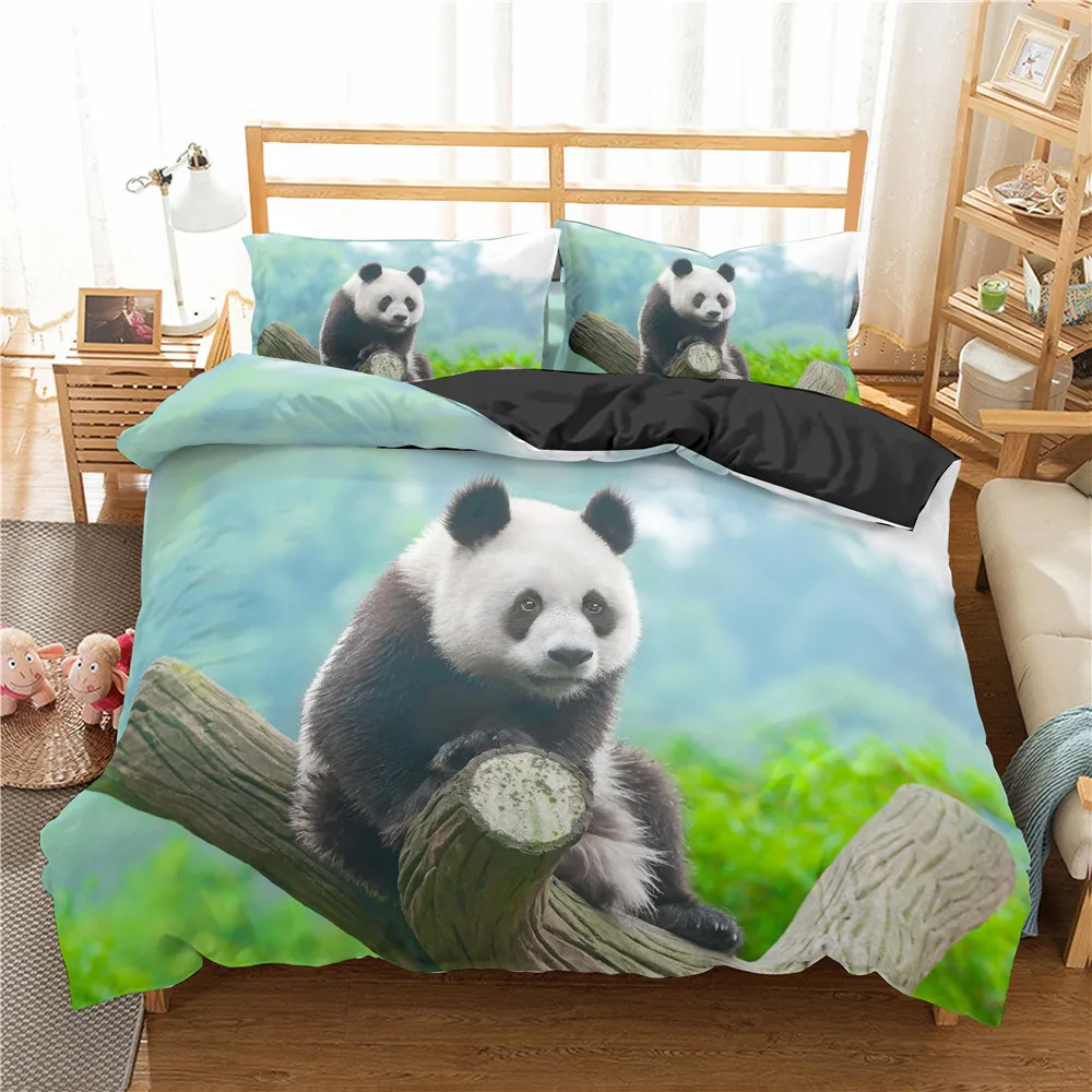 Animal Insect Series Bedding Set,Print Butterfly Panda, Deer,Panda Duvet Cover And Pillowcase, Dekbedovertrek,Single Double