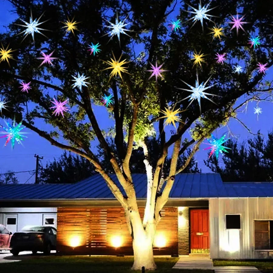 Dia40/50/60CM Smart Christmas Star Tree Topper Moravian Star Light LED Bluetooth App & RGBIC Remote Firework Starburst Light