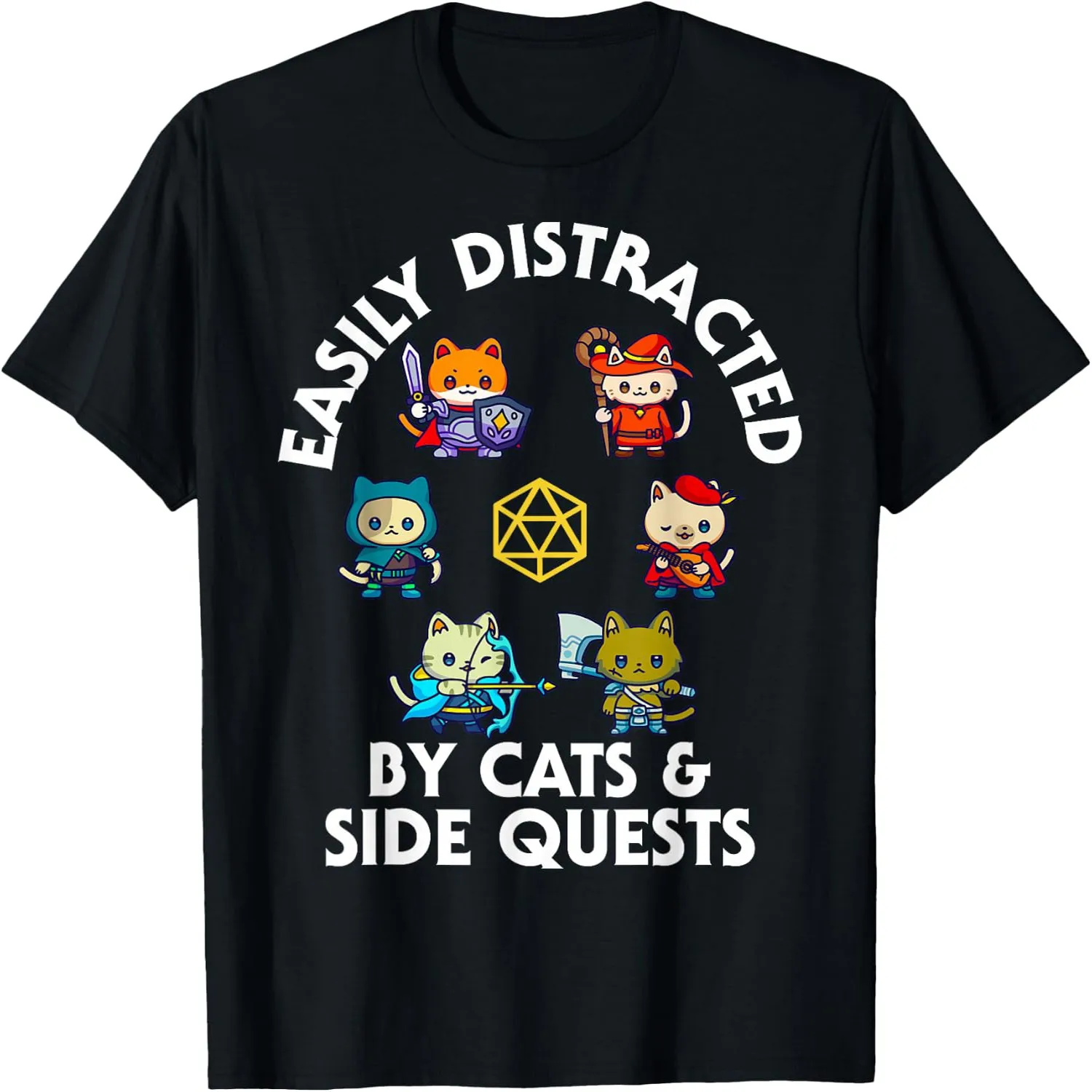 RPG Gamer Cats Side Quest Funny Nerd ADHD Cat Men Women Kids T-Shirt Halloween t-shirt, Gift tee,