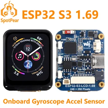 ESP32-S3 tela lcd de 1.69 polegadas com sensor giroscópio de atitude qst qmi8658c para arduino python