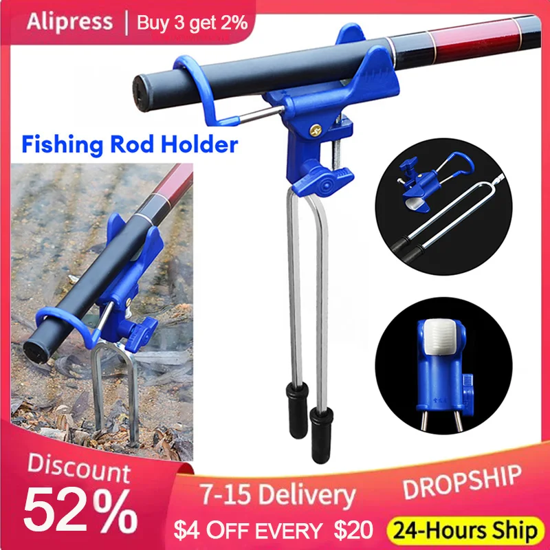 Clamp On Type fishing Rod Bracket 360 Degrees Adjustable Stainless Fishing Rod Stand Fishing Rack Tool Accessory Support