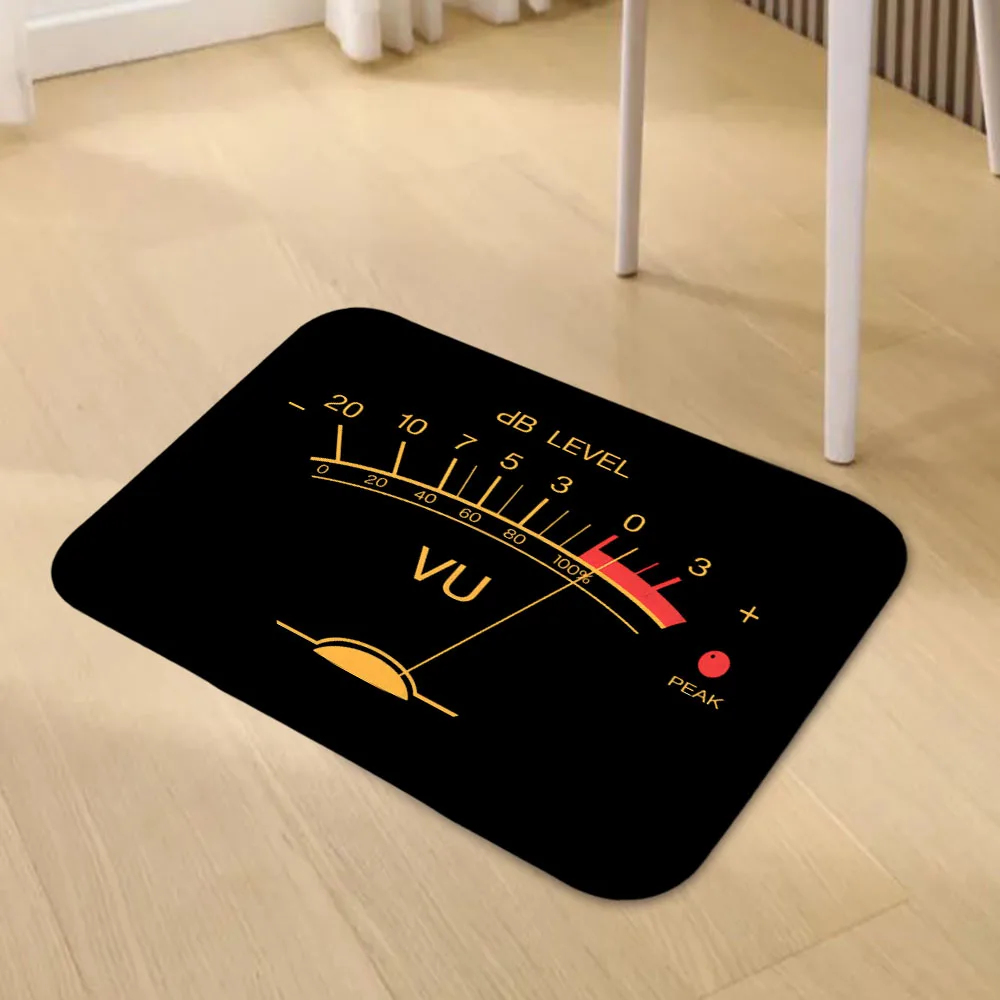 Volume VU Meter Vintage Audio Engineer Recording Fan Classic Doormat Living Room Carpet Entrance Bathroom Floor Mat  Door 321