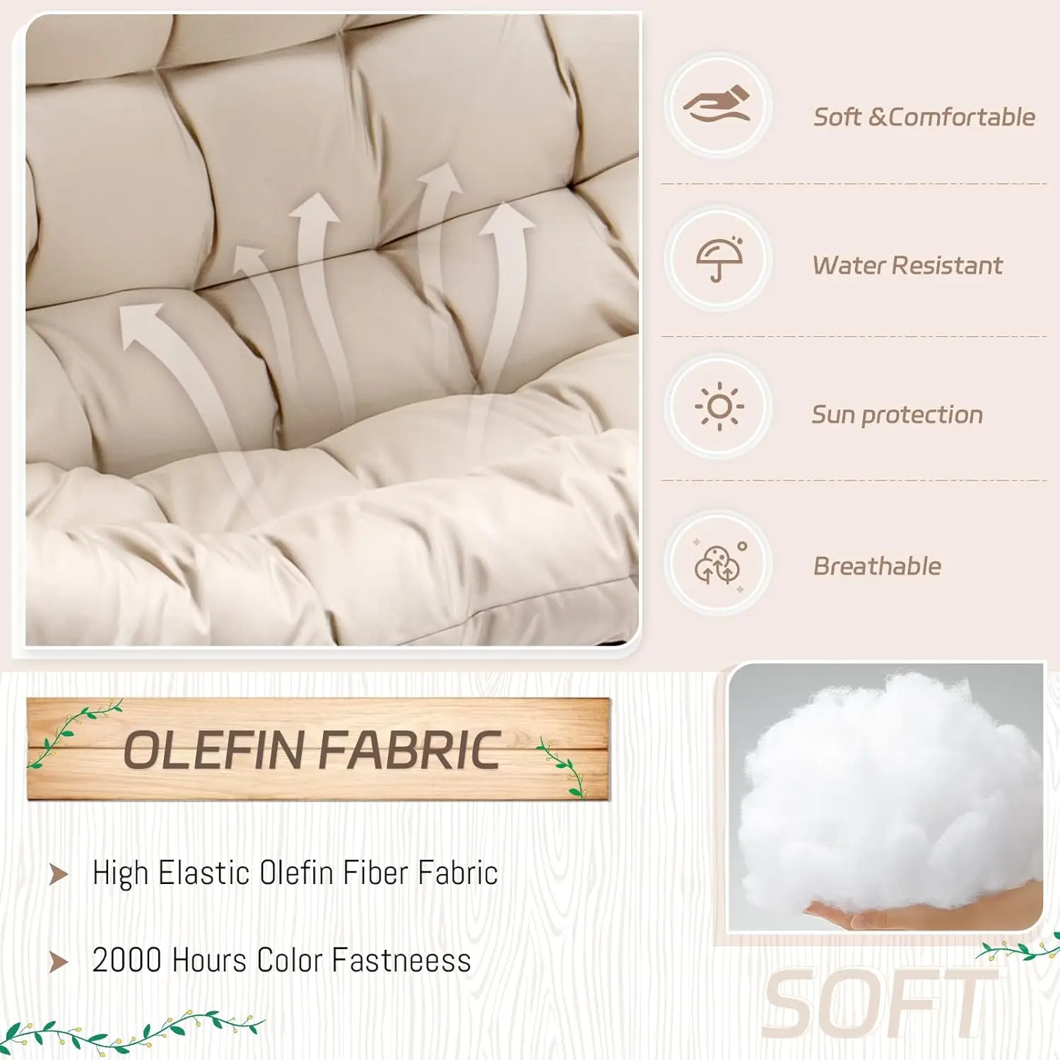 BLUEXYARD 2 Person Hanging Egg Chair with Stand, Extra Large 700 Lbs Wicker Patio Hammock Loveseat Swing, Oversized Cushioned Do