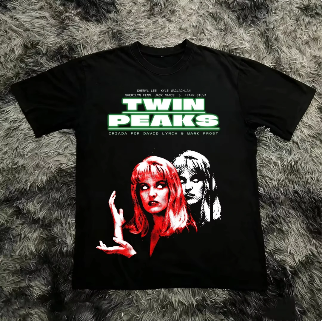 Hot Twin Peaks Fire Walk with Me Retro Style Classic Print T-Shirt Men Women Loose Casual Oversized Short Sleeve Summer New Tee