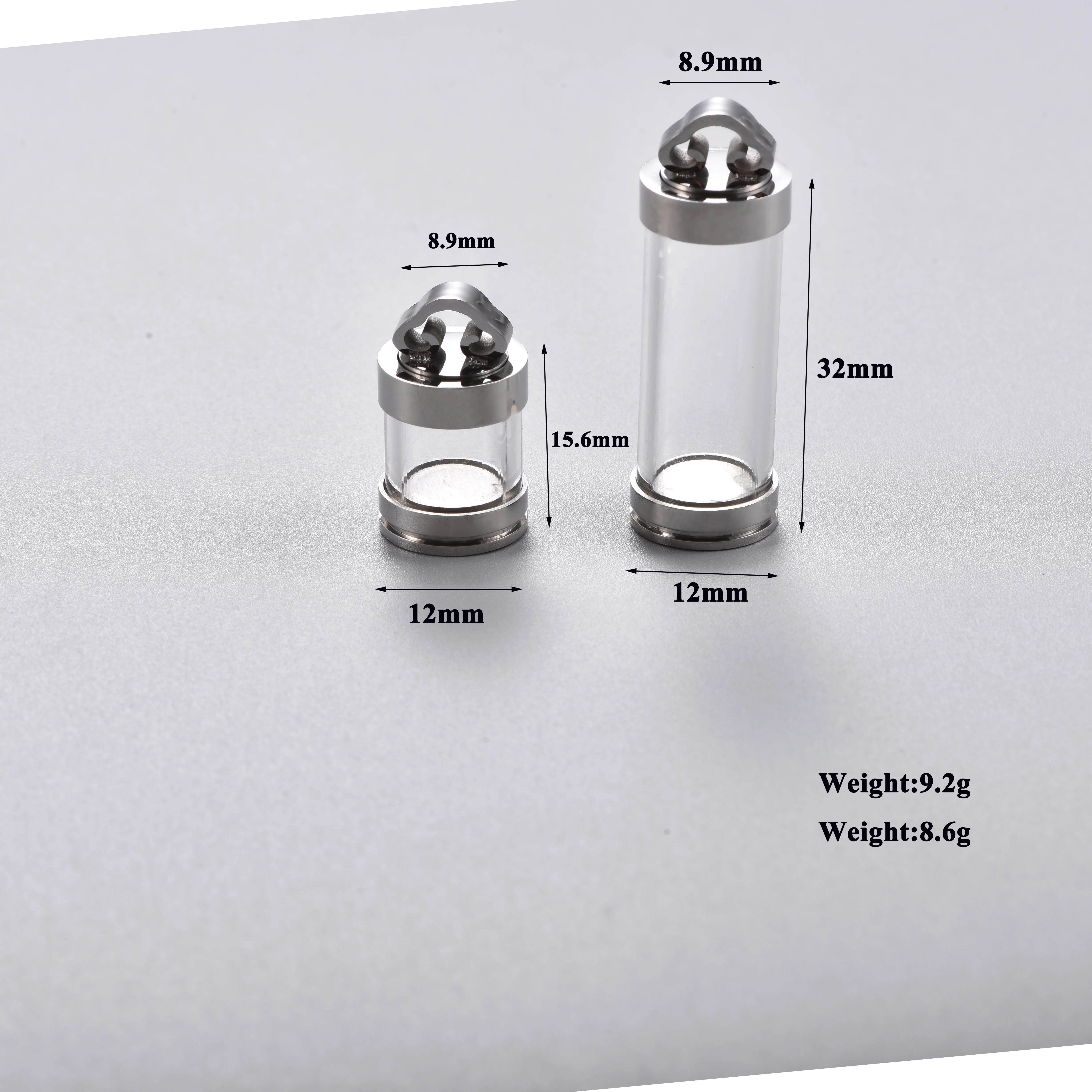 Mini Edelstahl-Glasfläschchen-Anhänger DIY Parfümhalter Halskette Wasserdichter Erinnerungsanhänger für Männer und Frauen – Detail 1