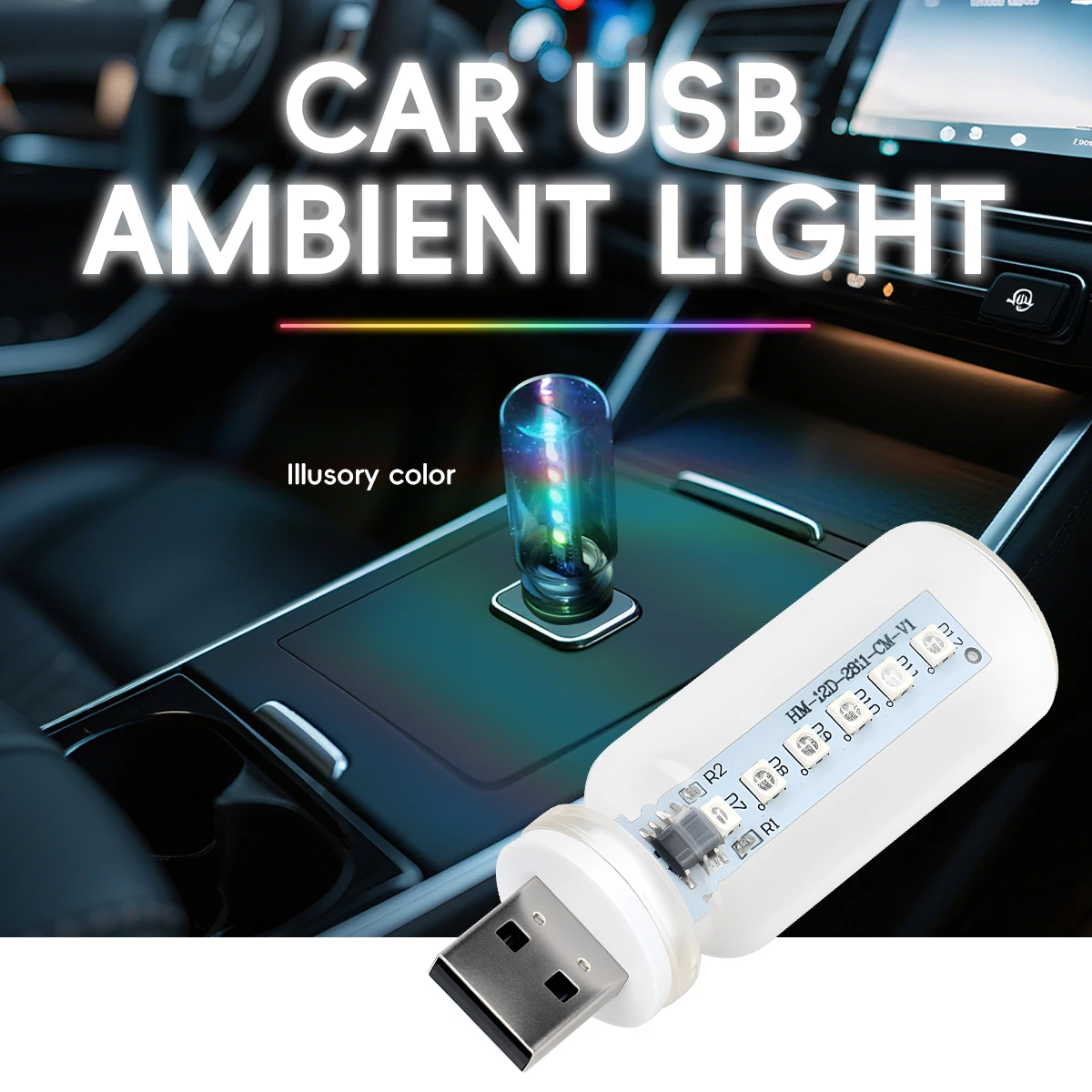 Car Atmosphere Light USB Touch Control Dimming LED Night Light Incandescent Filament Lamp Bulb Car Room Decor Lamp Plug Play