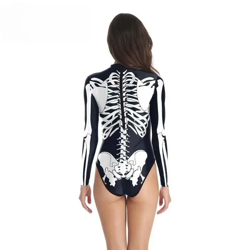 Halloween Adulto Spaventoso Scheletro Stampa 3D Costume Cosplay Costume da bagno Pagliaccetti da festa Giorno dei morti Zentai Tuta Abiti da festa