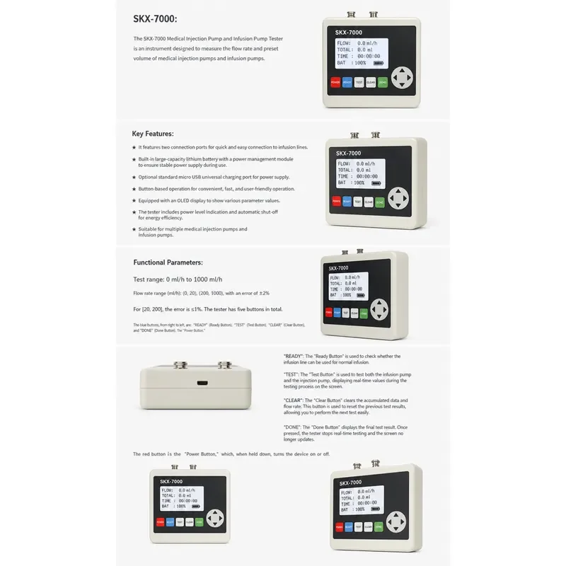 Injection Pump Tester Infusion Pump Tester Medical Device Calibration Tool Flow Rate Accuracy Test Equipment for Hospital