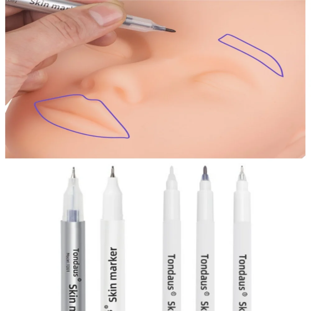 1pc Tattoo Sterile Embroidery Marking Pen Surgical Eyebrow Mark Pen Waterproof Purple Floating Lip Line Positioning Pencil