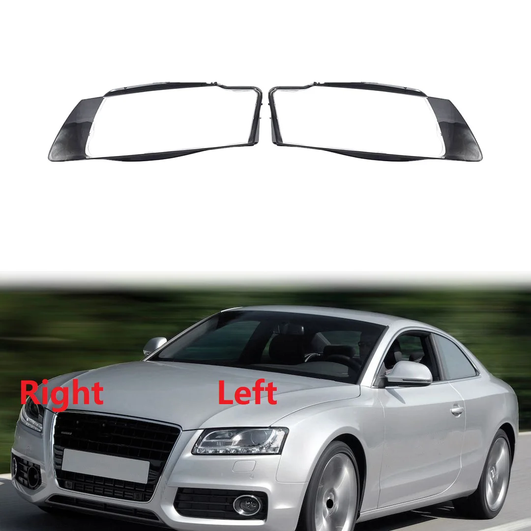 For-Audi A5 2008 2009 2010 Left Headlight Shell Lamp Shade Transparent Lens Cover Headlight Cover