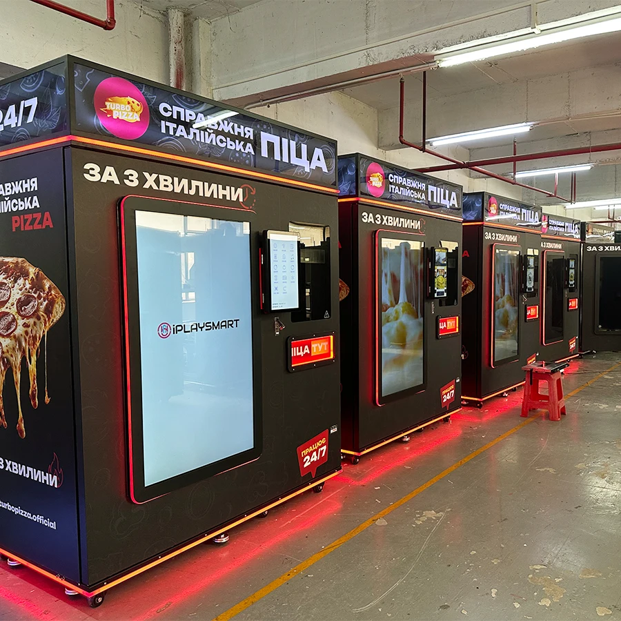 Customized Hot Food Fully Automatic Smart Self-Service Pizza Vending Machine 24 Hours Automatic With Touch Screen Function