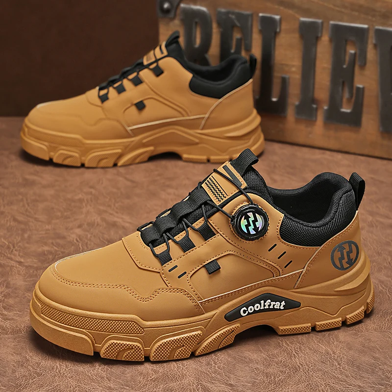 

Hot Sale Autumn Mens Casual Shoes Rotary Buckle Men's Sneakers Comfortable Soft Platform Shoe Men Work Shoes zapatos de hombre