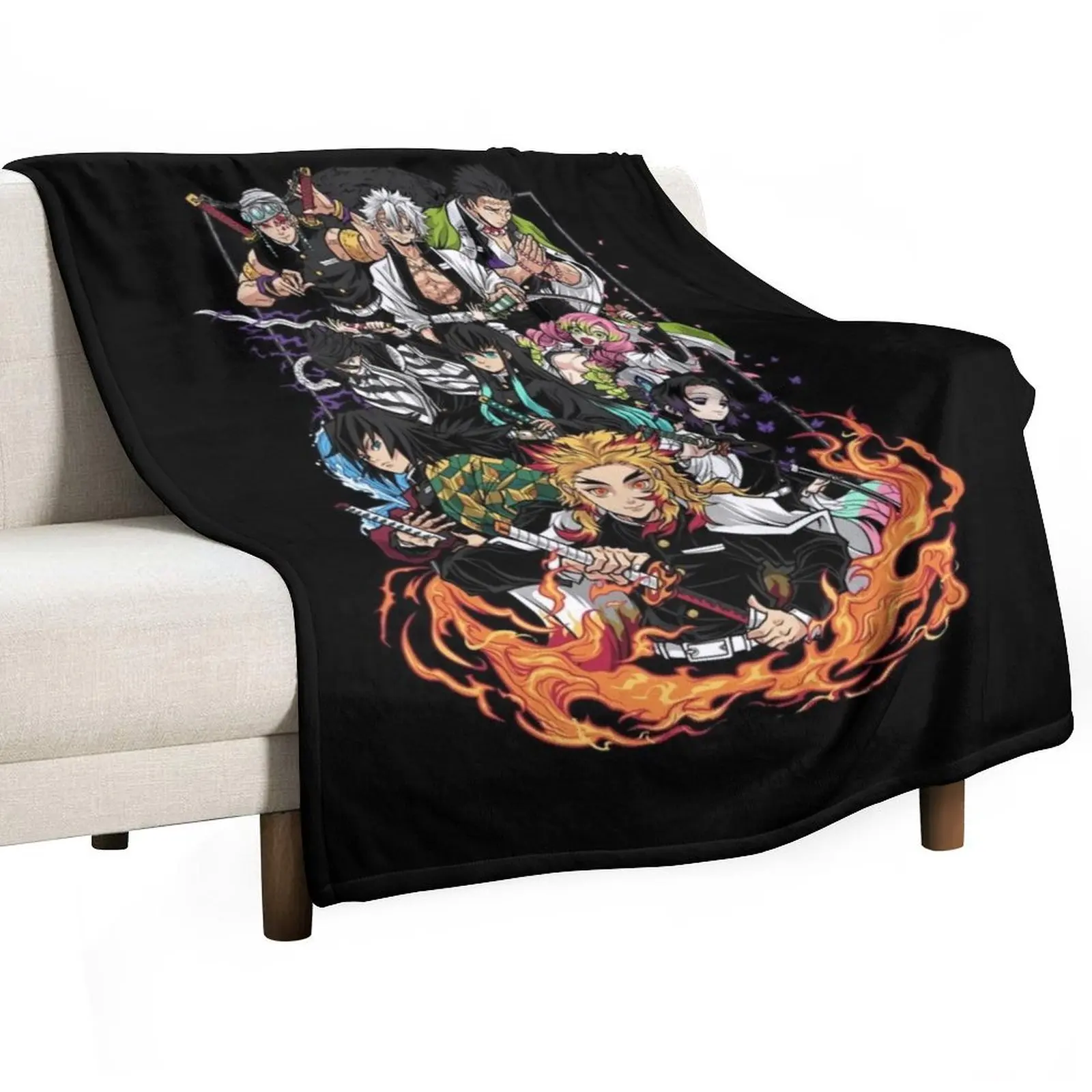 Hashira Demon Slayer T-Shirts Gift For Fans, For Men and Women Throw Blanket blankets ands Flannels wednesday Blankets