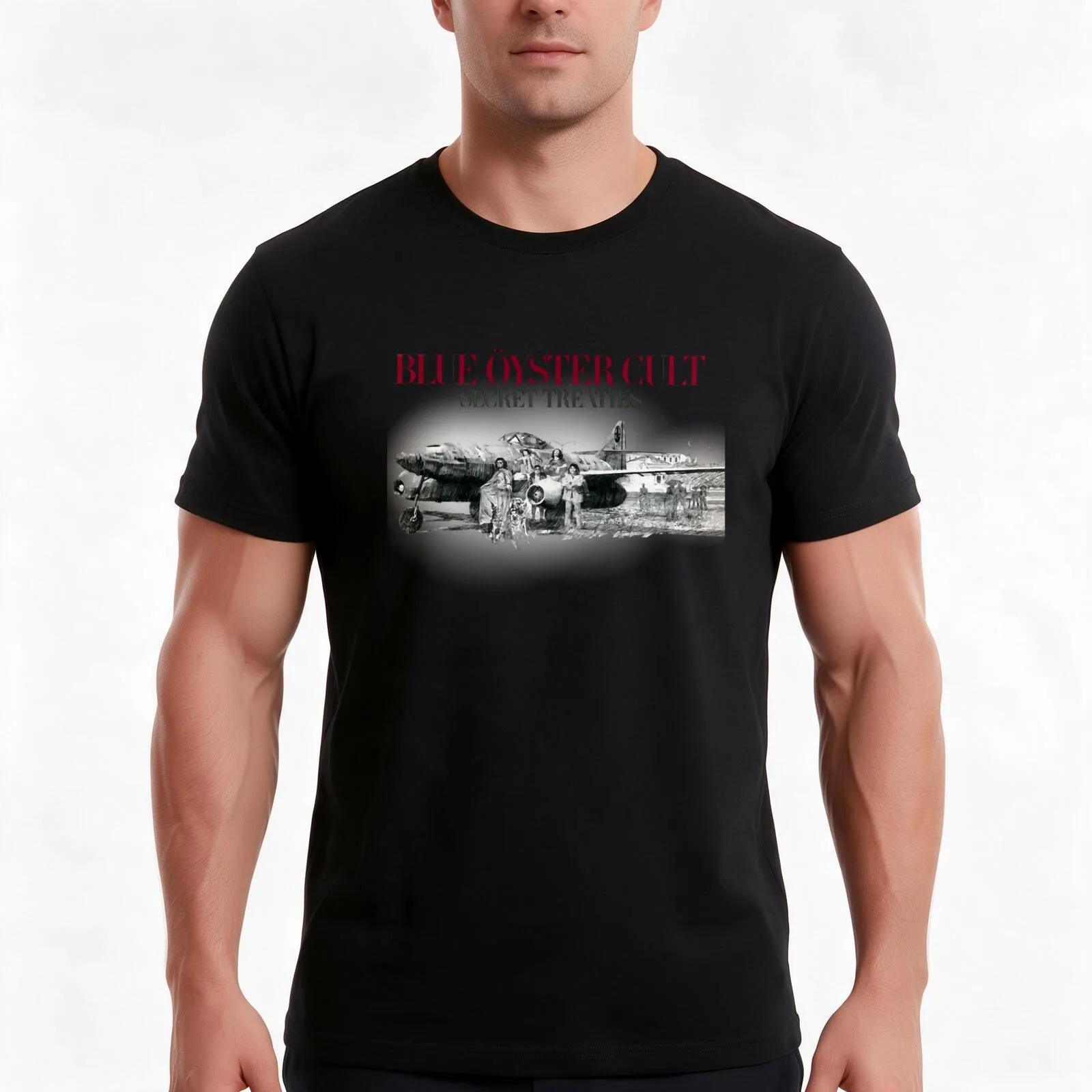 blue oyster cult 1 (4) T-Shirt, Summer Casual Cotton Tee, Oversized Streetwear Tops, Vintage Graphic Print, Unisex Men Women