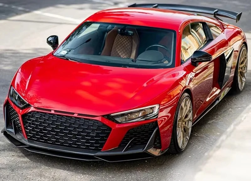 Dry Carbon Fiber Body Kit for  R8 2021+ New Condition Front Lip Side Skirt & Rear Lip Spoiler
