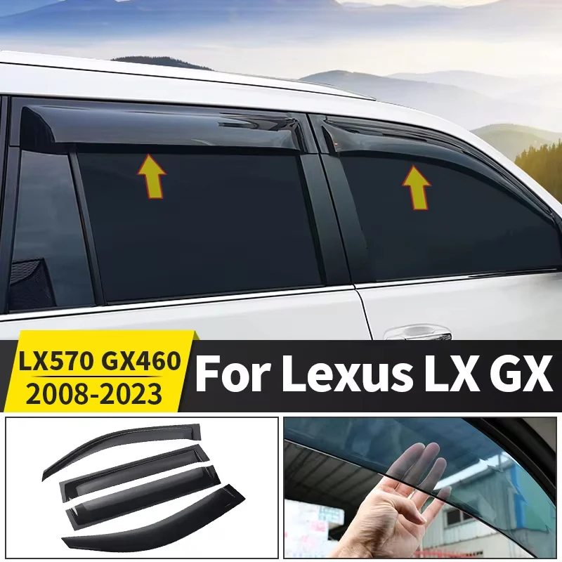 Car Side Window Deflector For Lexus LX570 GX460 GX400 2008-2023 2021Upgrade Exterior Accessories Rain Guard Sun Shade Deflector