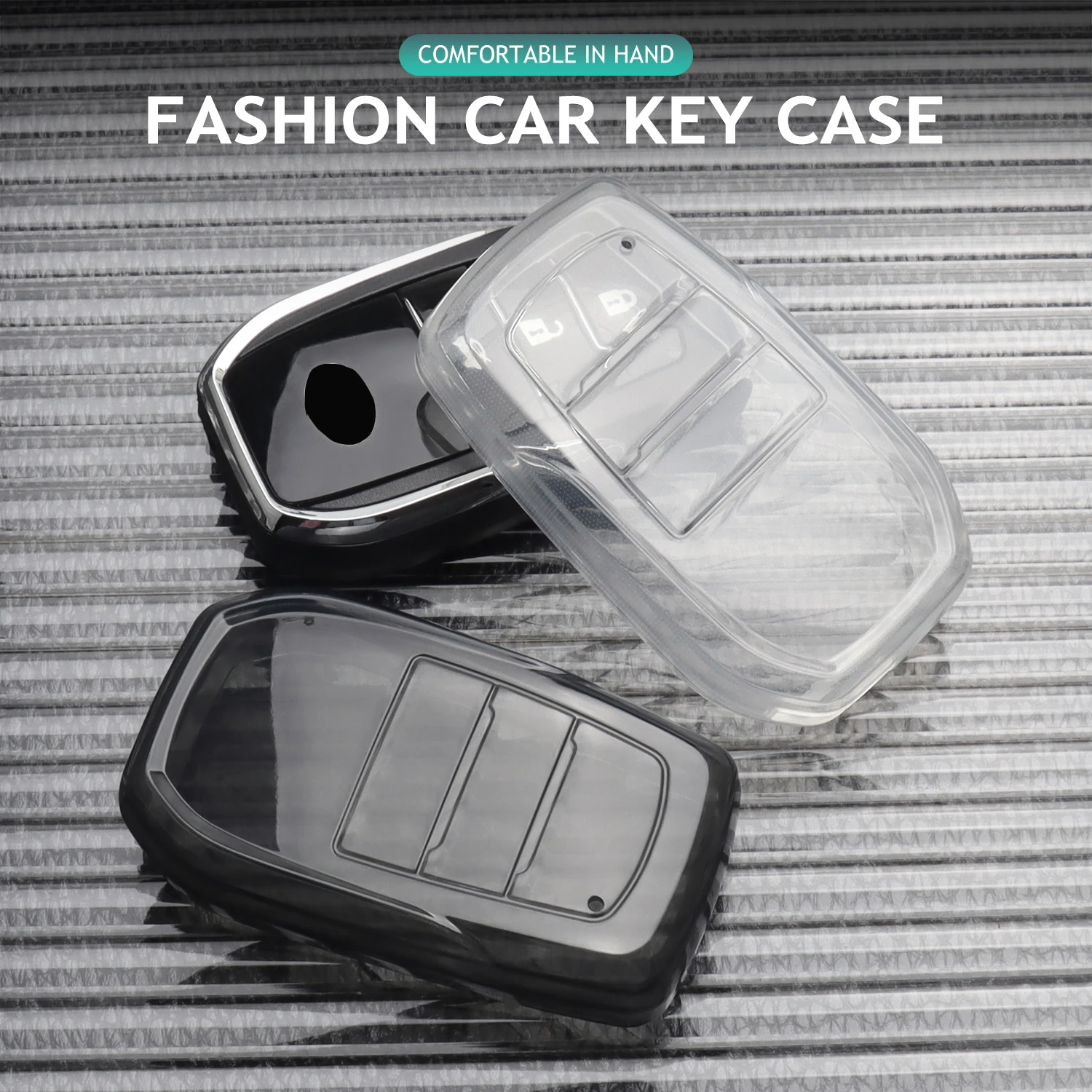 Weiche TPU-Autoschlüsselhülle für Toyota C-HR Prius RAV4 Camry Corolla Land Cruiser 200 Prado Crown Highlander Reiz Zubehör