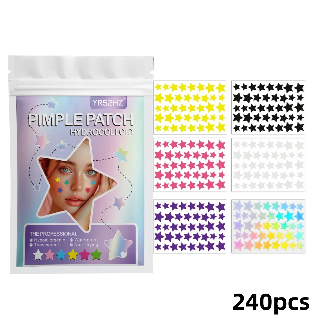 240PCS Star Pimple Patches For Face Hydrocolloid, Absorbing Cover, Tea Tree, Hydrocolloid Acne Patch, Cute Star Pimple Patch