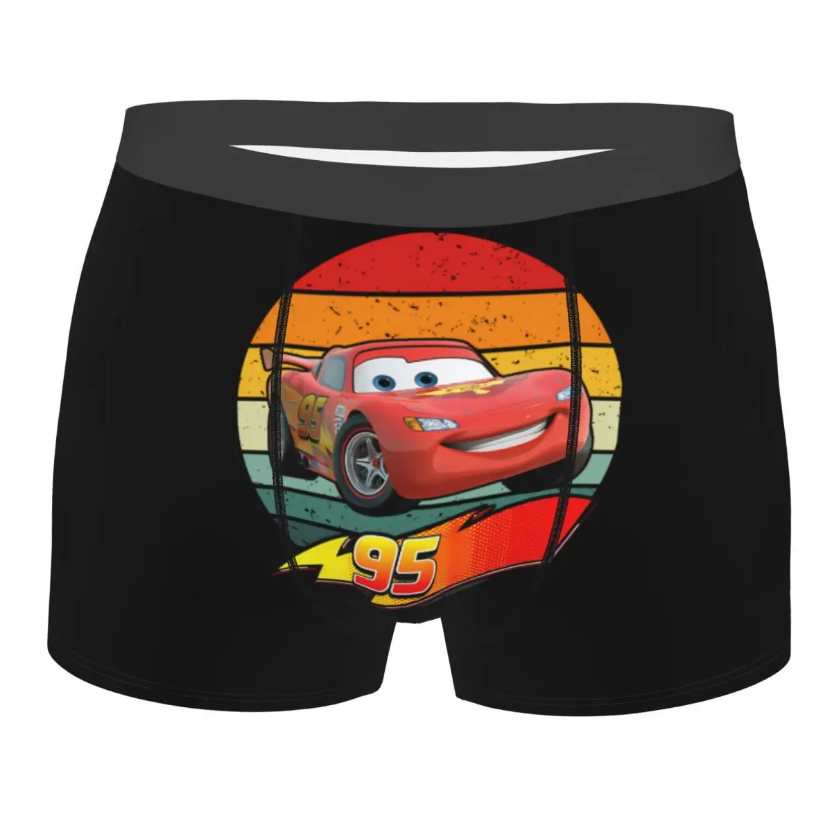 

Мужские трусы-боксеры с 3D-принтом «Молния Маккуин» из мультфильма, мягкие мужские трусы-боксеры с 3D-принтом