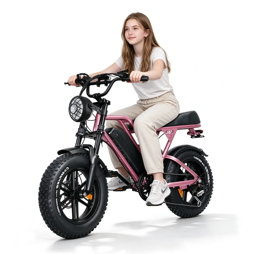 OBX 500W Electric Bike for Adults 16 Inch Fat Tire Ebike 36V 13Ah Battery 20MPH Speed 35 Miles Range All Terrain Mountain E-Bicycle